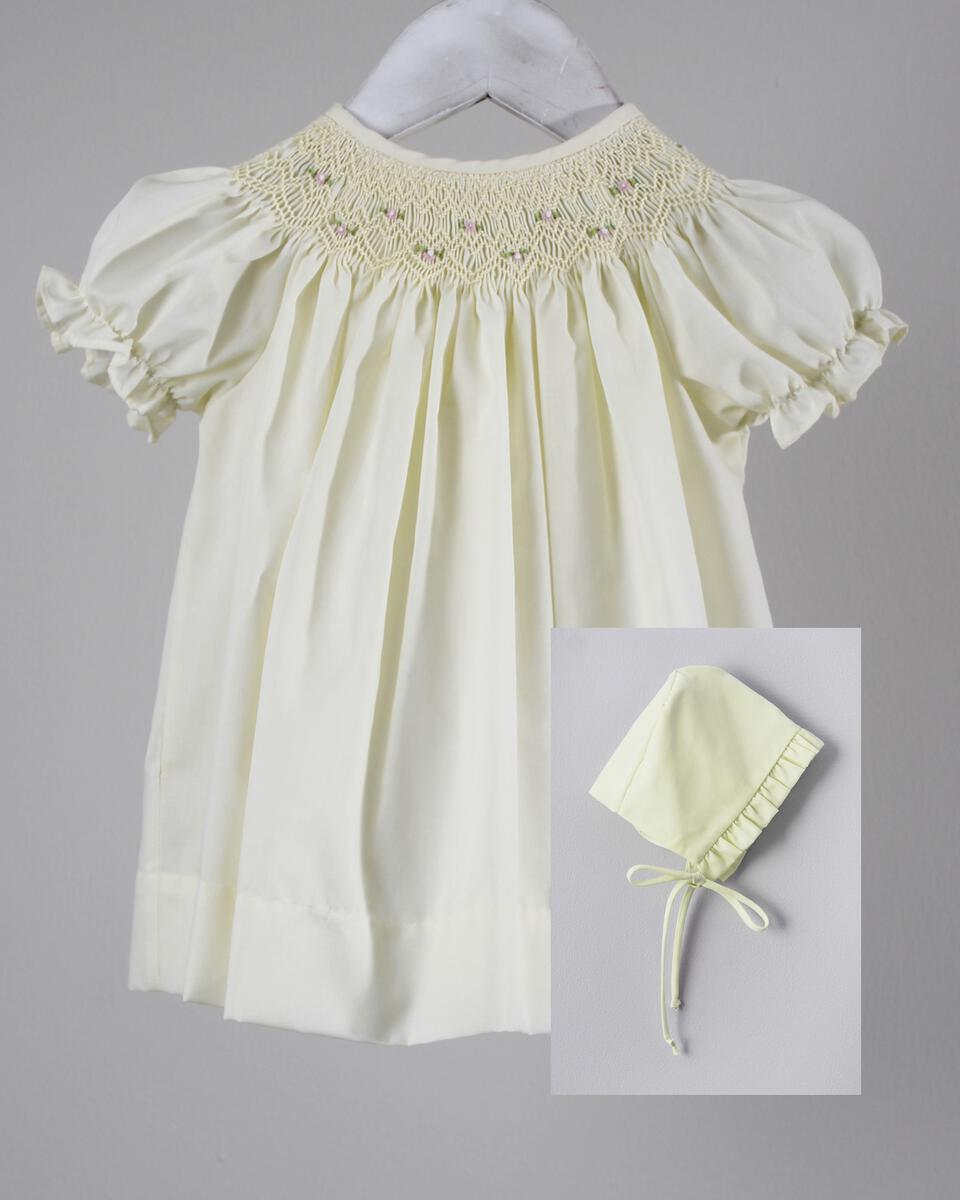 Baby Blessings Light Yellow Geometric Iris Dress