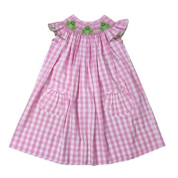 Delaney Smocked Frogs Angel Wing Bishop