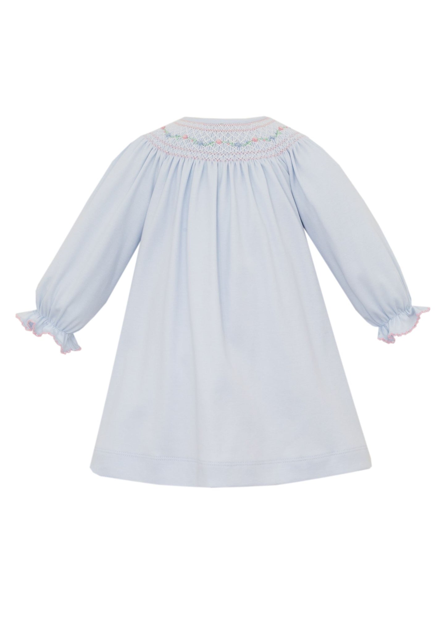 Petit Bebe Mery Light Blue Long Sleeve Knit Bishop Dress