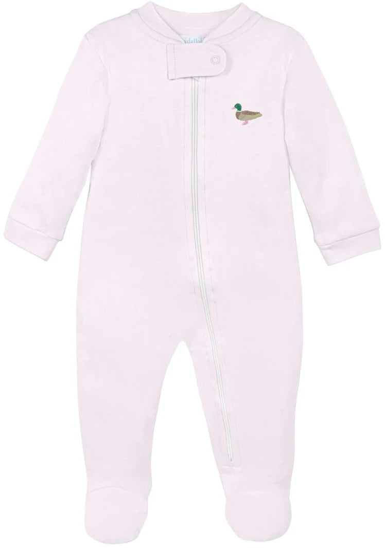 Lyda Baby Duck by the Lake Zipper Footie--Light Pink