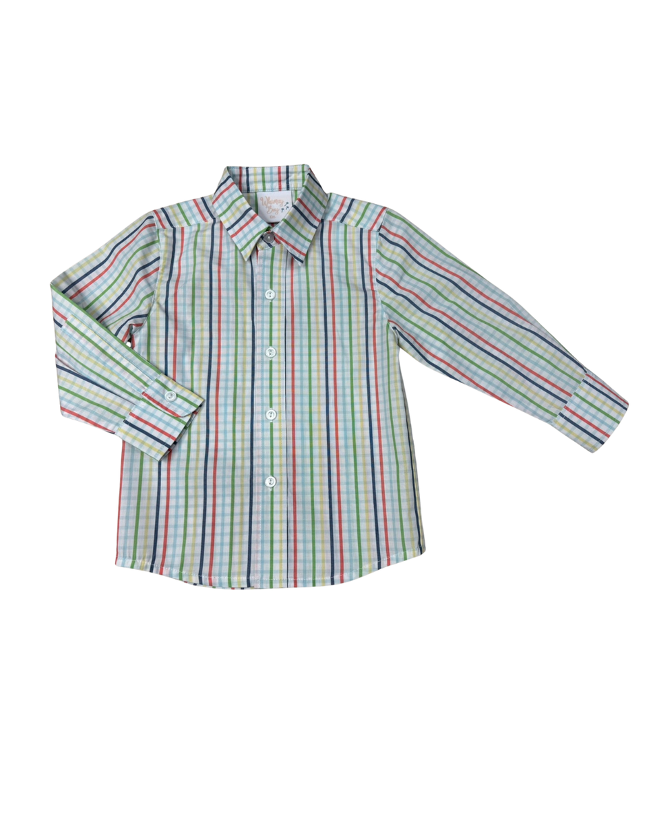 Whimsy Bay Hemingway Plaid Long Sleeve Button Down Shirt