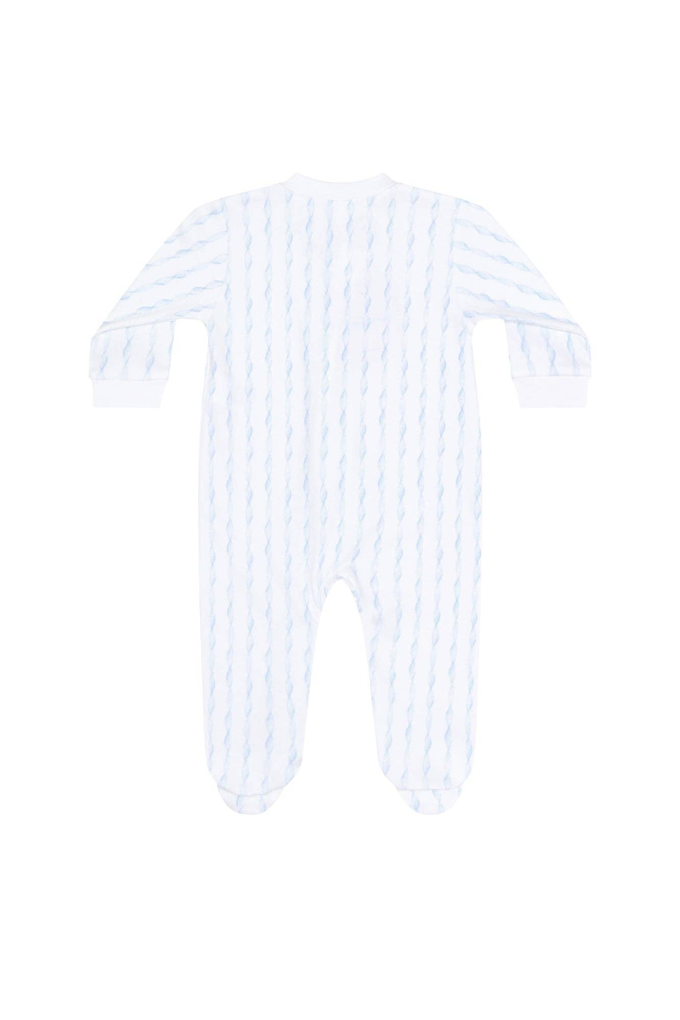 Nellapima Blue Twirls Zipper Footie