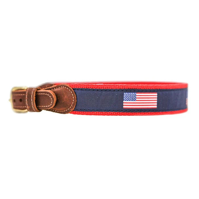 Bailey Boys Buddy Belt American Flags on Navy
