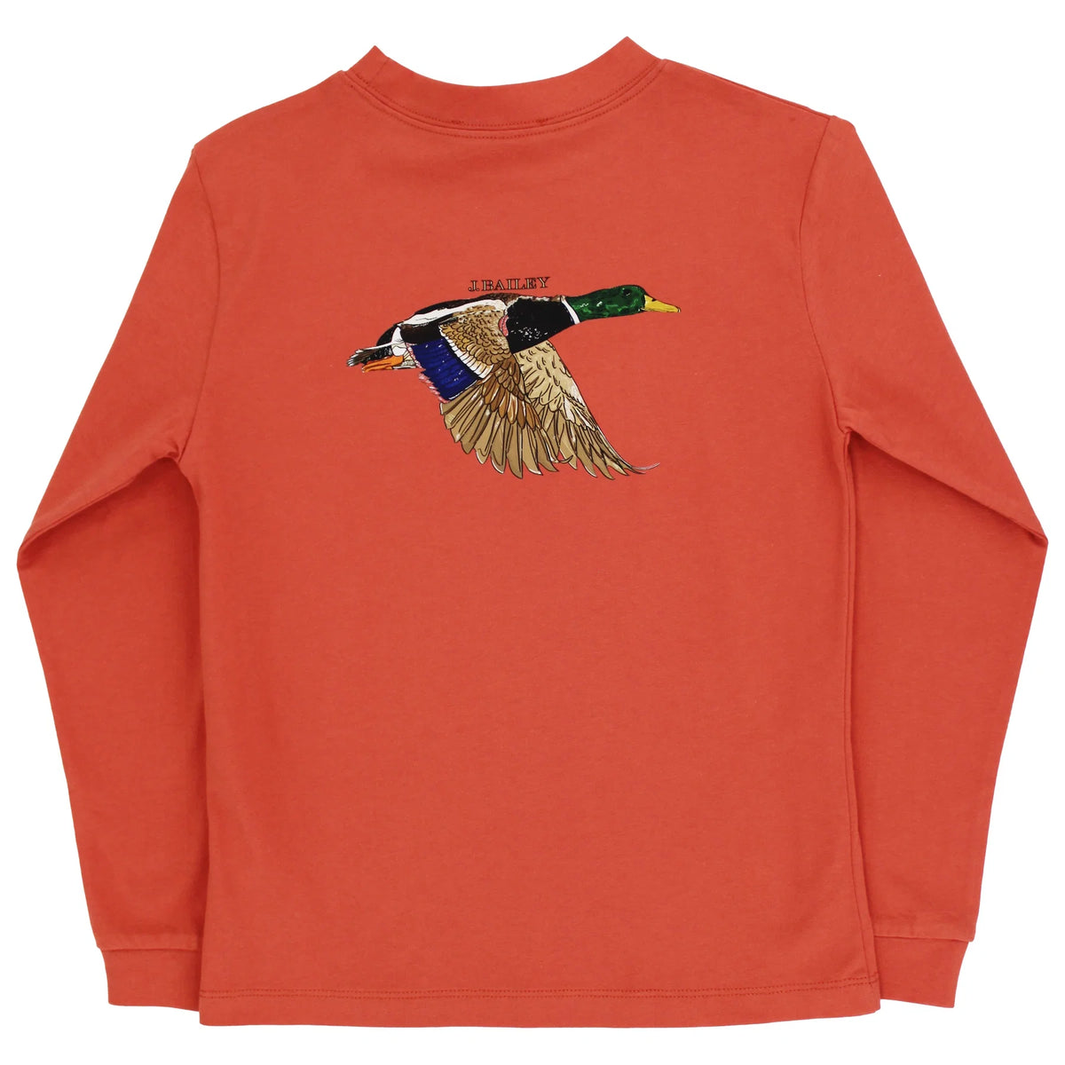 Bailey Boys Long Sleeve Logo Tee, Mallard/Rust