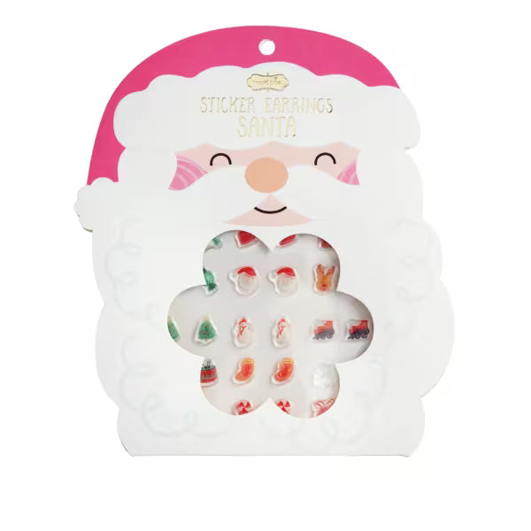 Mud Pie Christmas Santa Sticker Earrings
