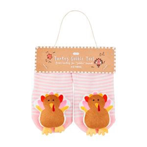 Mud Pie Pink Turkey Gobble Socks