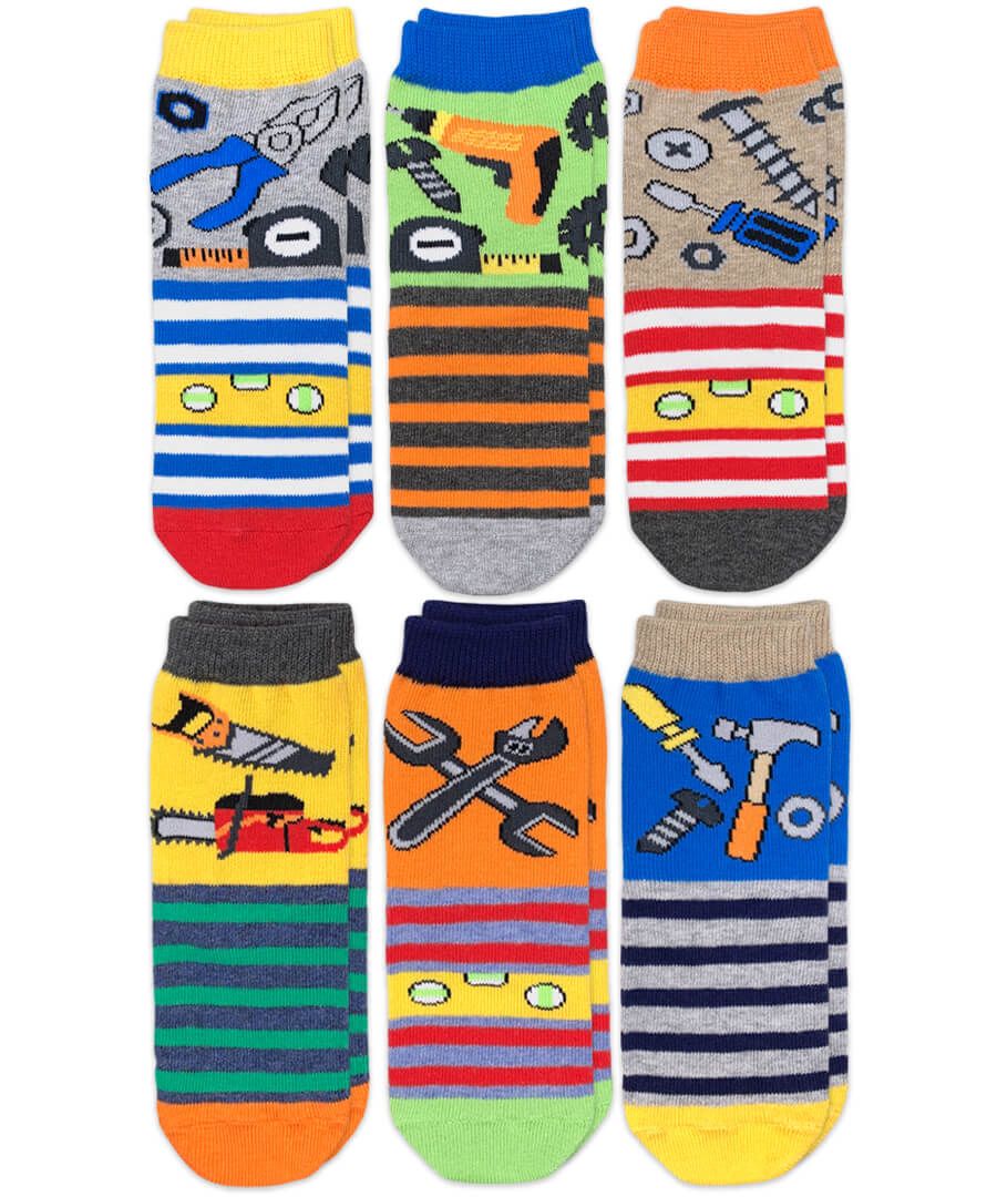 Jefferies Socks Tools Pattern Crew Socks--6 Pair Pack