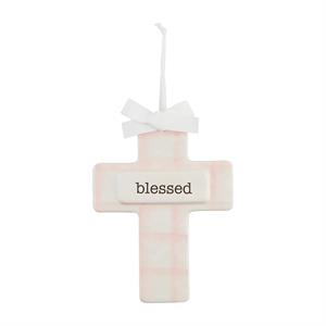 Mud Pie Pink Blessed Keepsake Cross