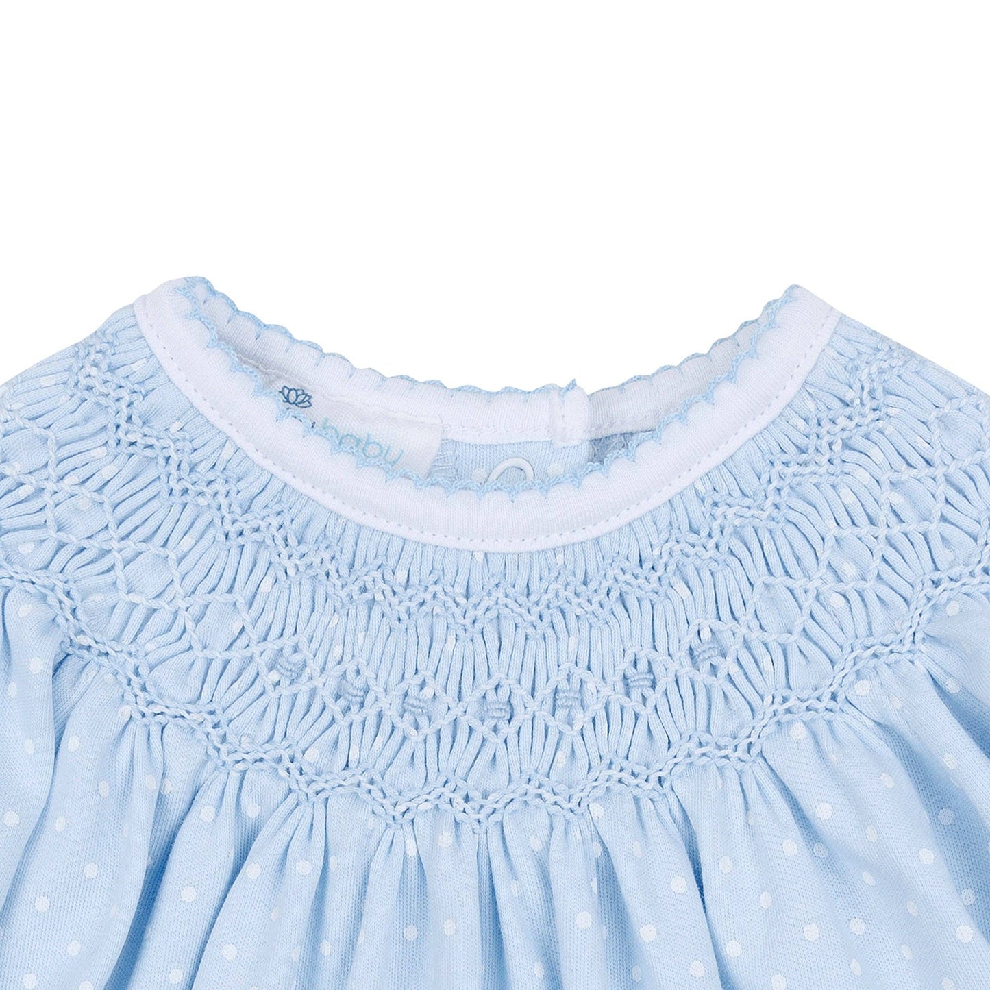 Magnolia Baby Luca's Classics Bishop Footie - Light Blue Polka Dot