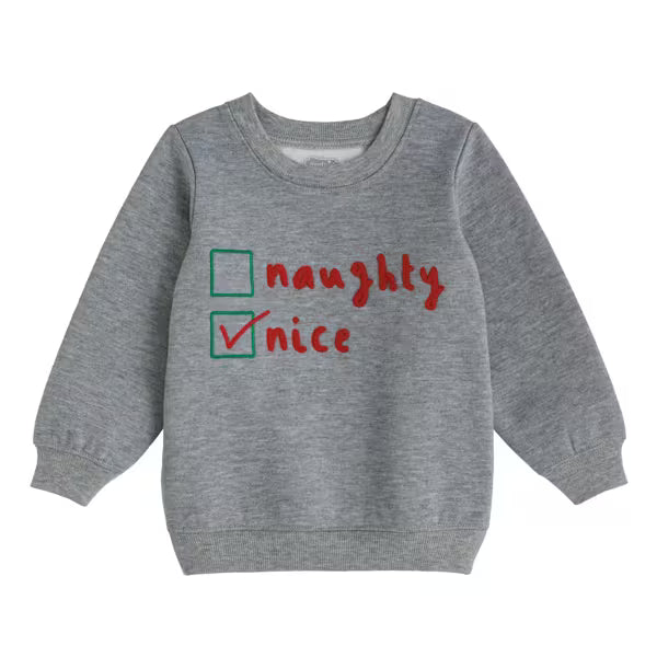 Mud Pie Boys Nice List Sweatshirt