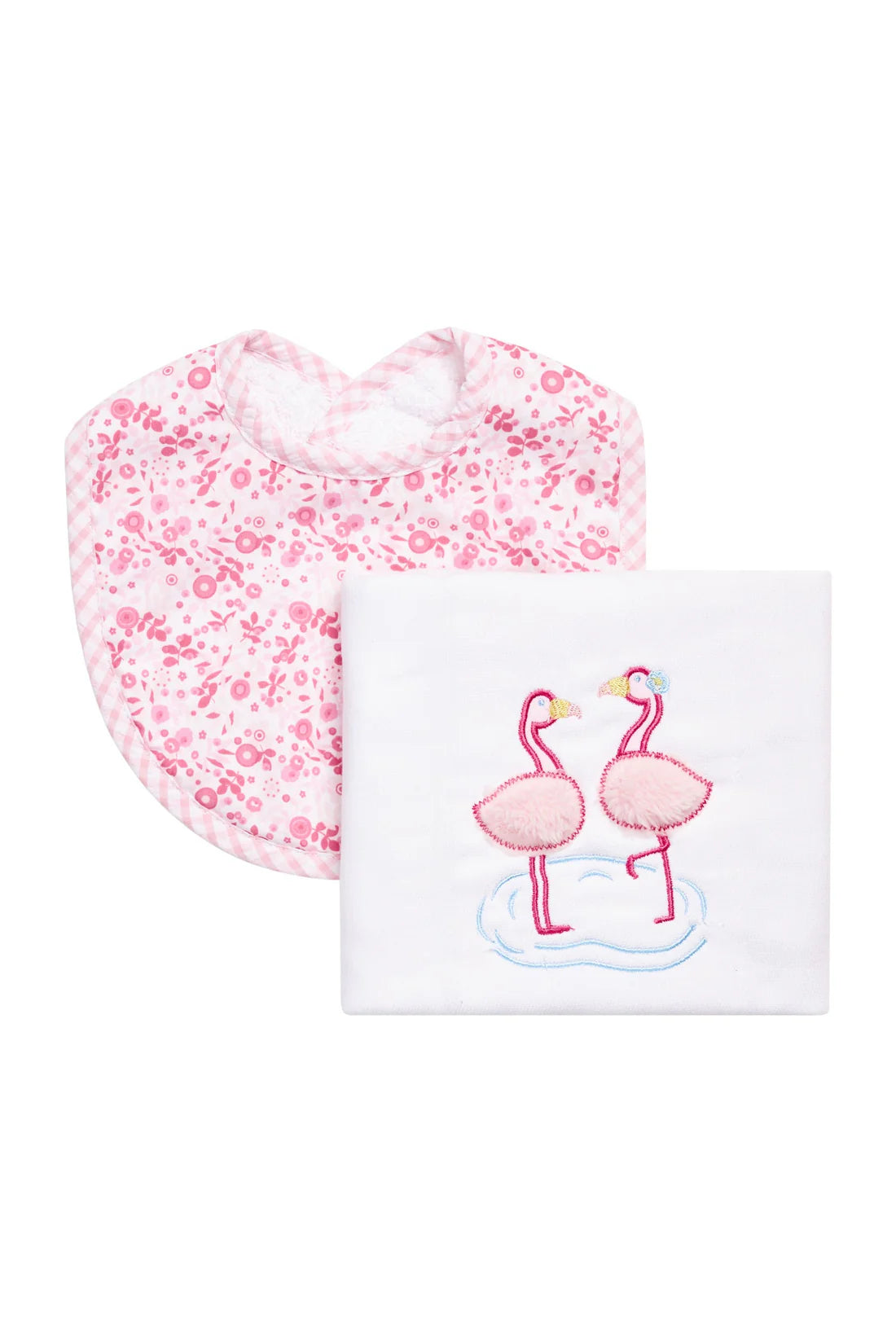Three Marthas Flamingo Basic Bib & Burp Boxed Set