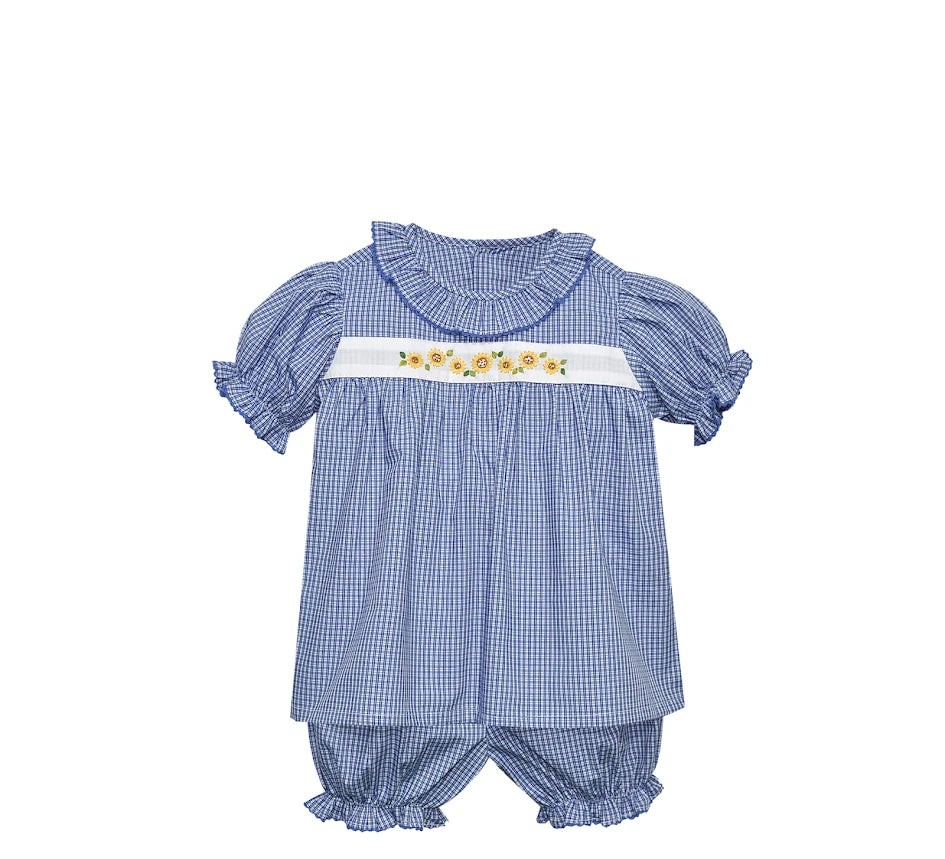 Remember Nguyen Royal Blue Bryn Bloomer Set--Sunflower