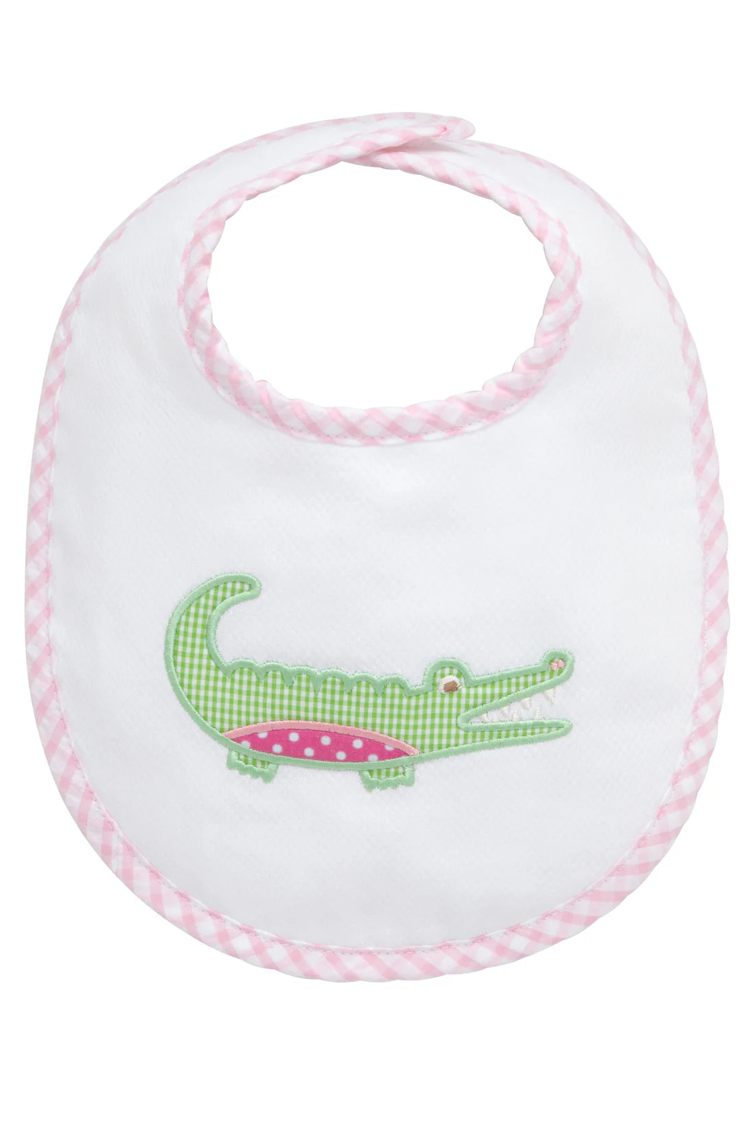 3 Marthas Alligator Applique Basic Bib, Pink