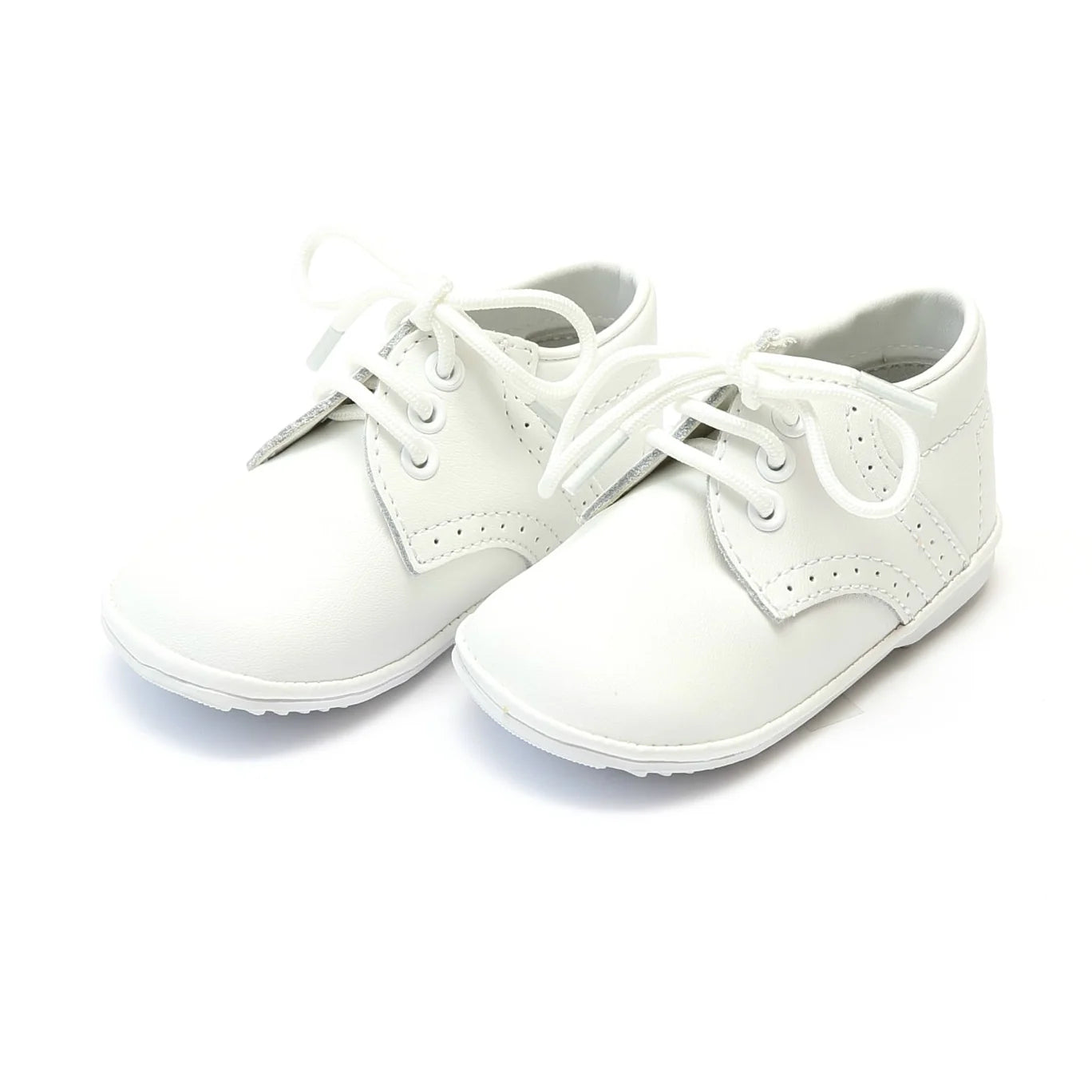 L'Amour Shoes James Boy's White Leather Lace Up Shoe (Baby)