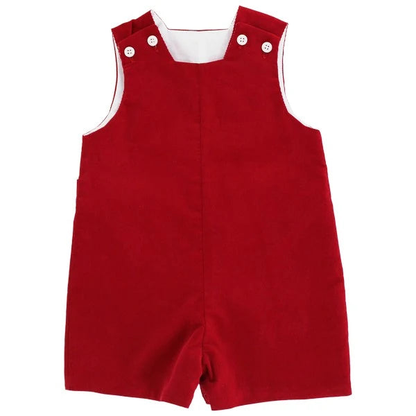 Bailey Boys Red Corduroy John John Short with Tab