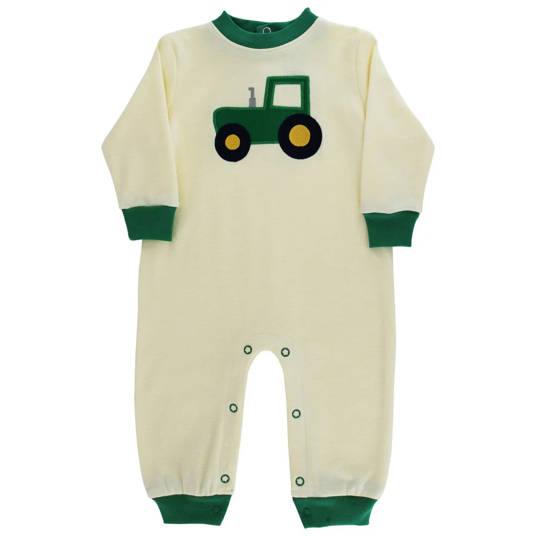 Bailey Boys Plow and Play Tractor Knit Romper