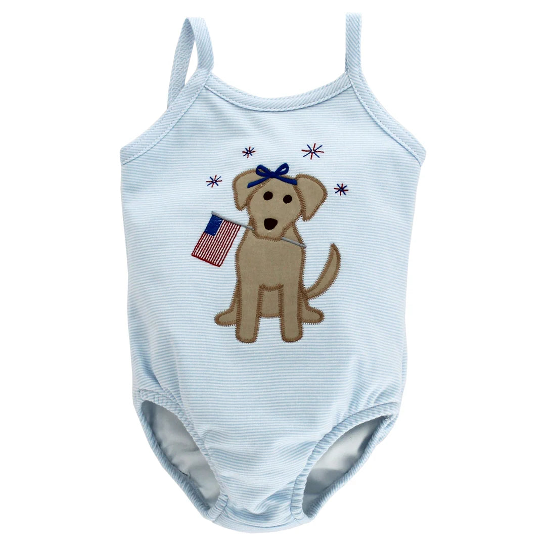 Bailey Boys Patriotic Pup Girls One Piece Swimsuit