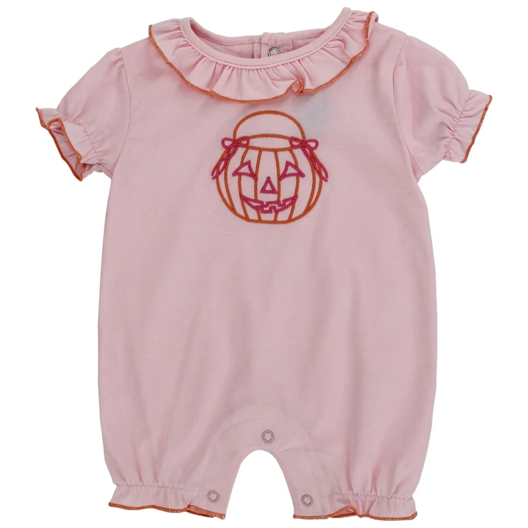 Bailey Boys Jack-o-Lantern Girls Short Knit Romper