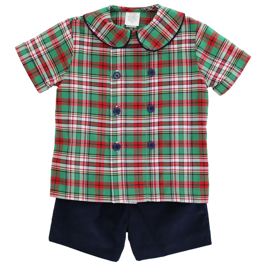 Bailey Boys Christmas Plaid Dressy Short Set--Boys
