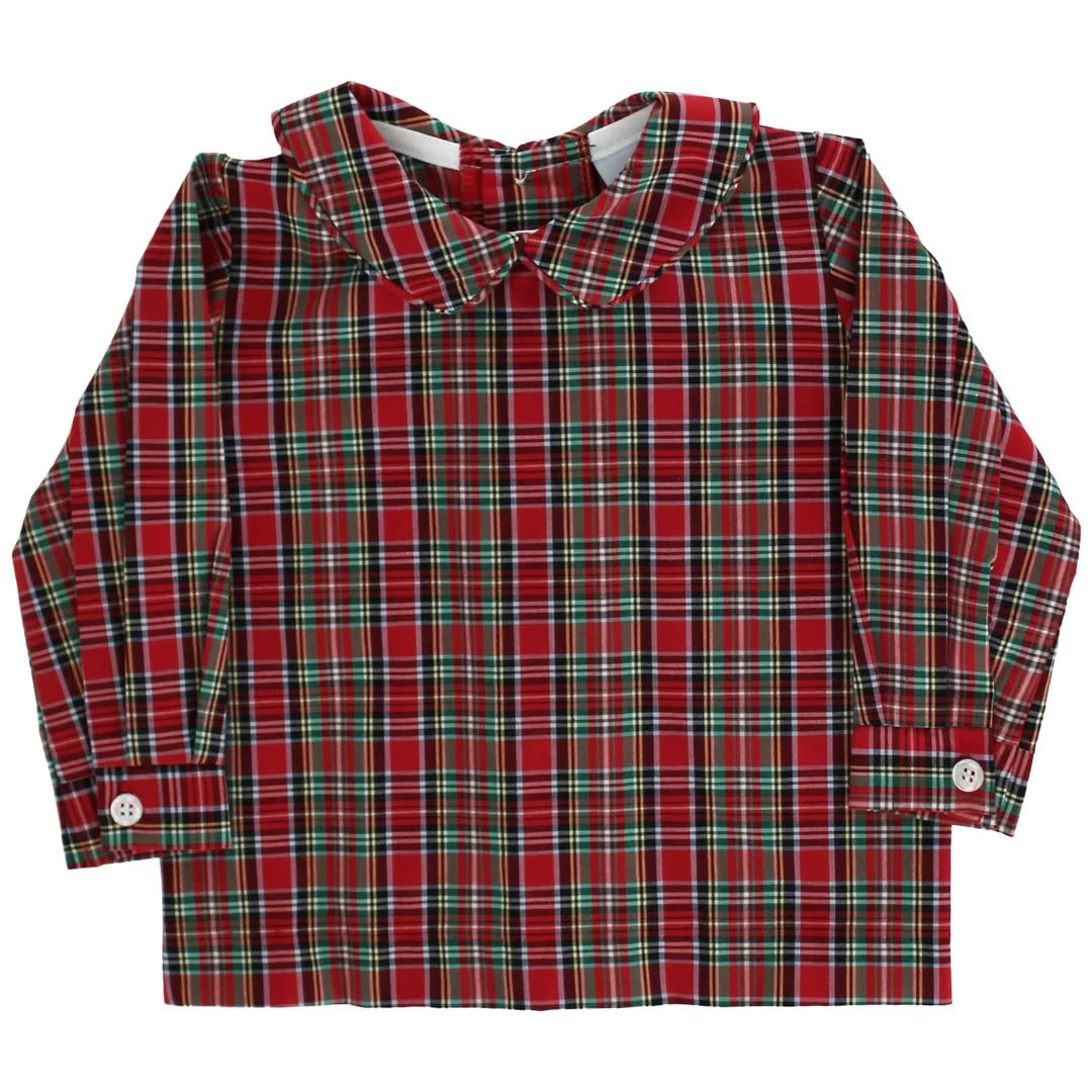 Bailey Boys Boys Piped Shirt--Tartan with Navy Cord
