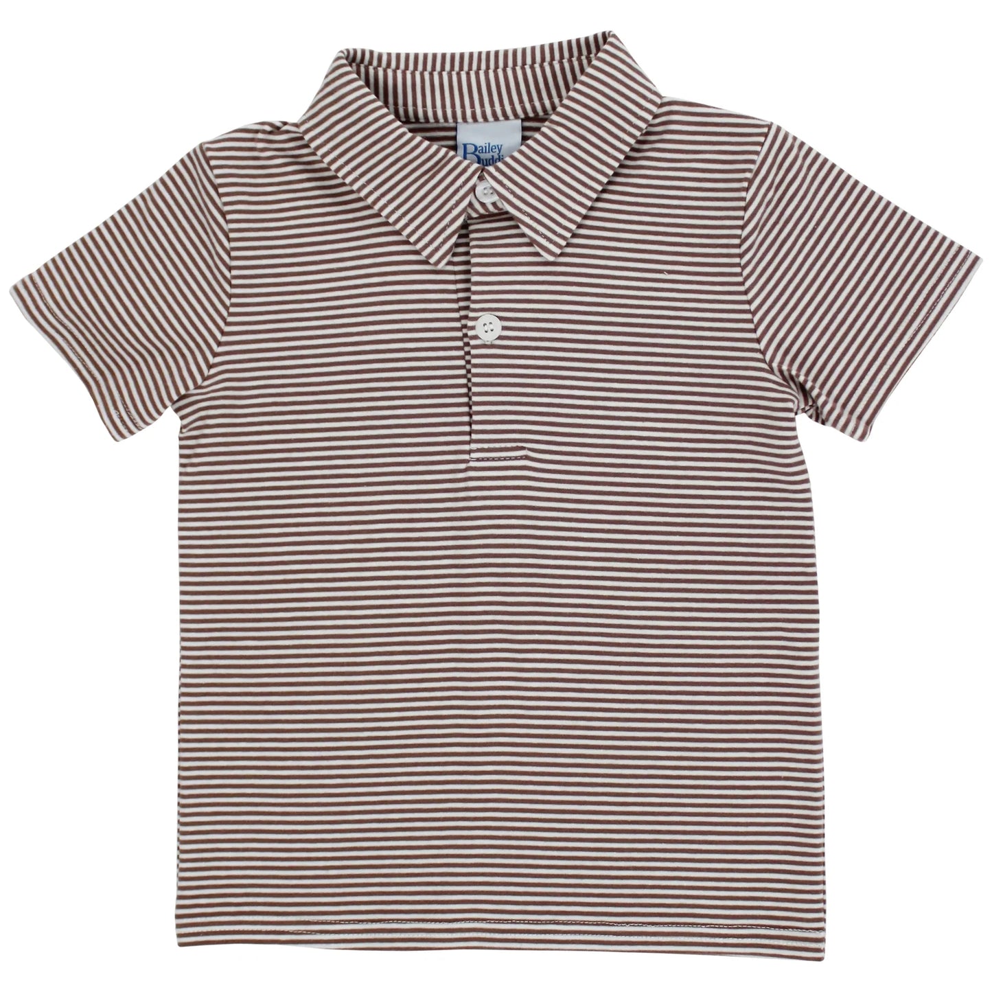 Bailey Boys Buddies Chocolate Stripe Knit Sammy Polo