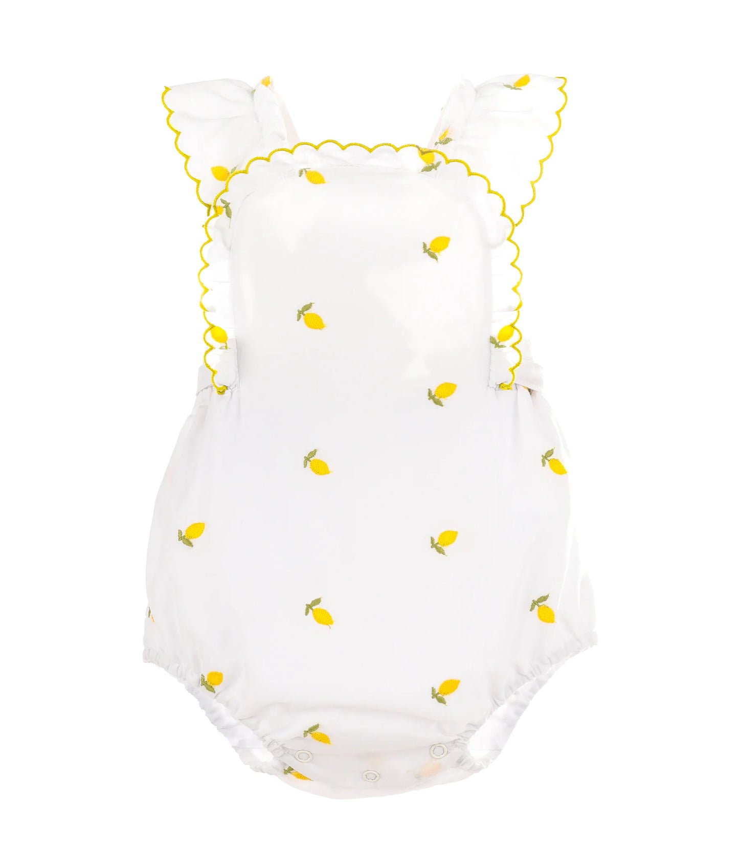 Sophie and Lucas Lemon Broderie Sunsuit, Yellow