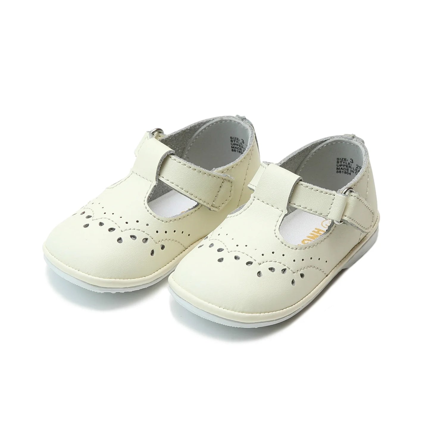L'Amour Shoes Birdie Leather T-Strap Mary Jane (Baby)
