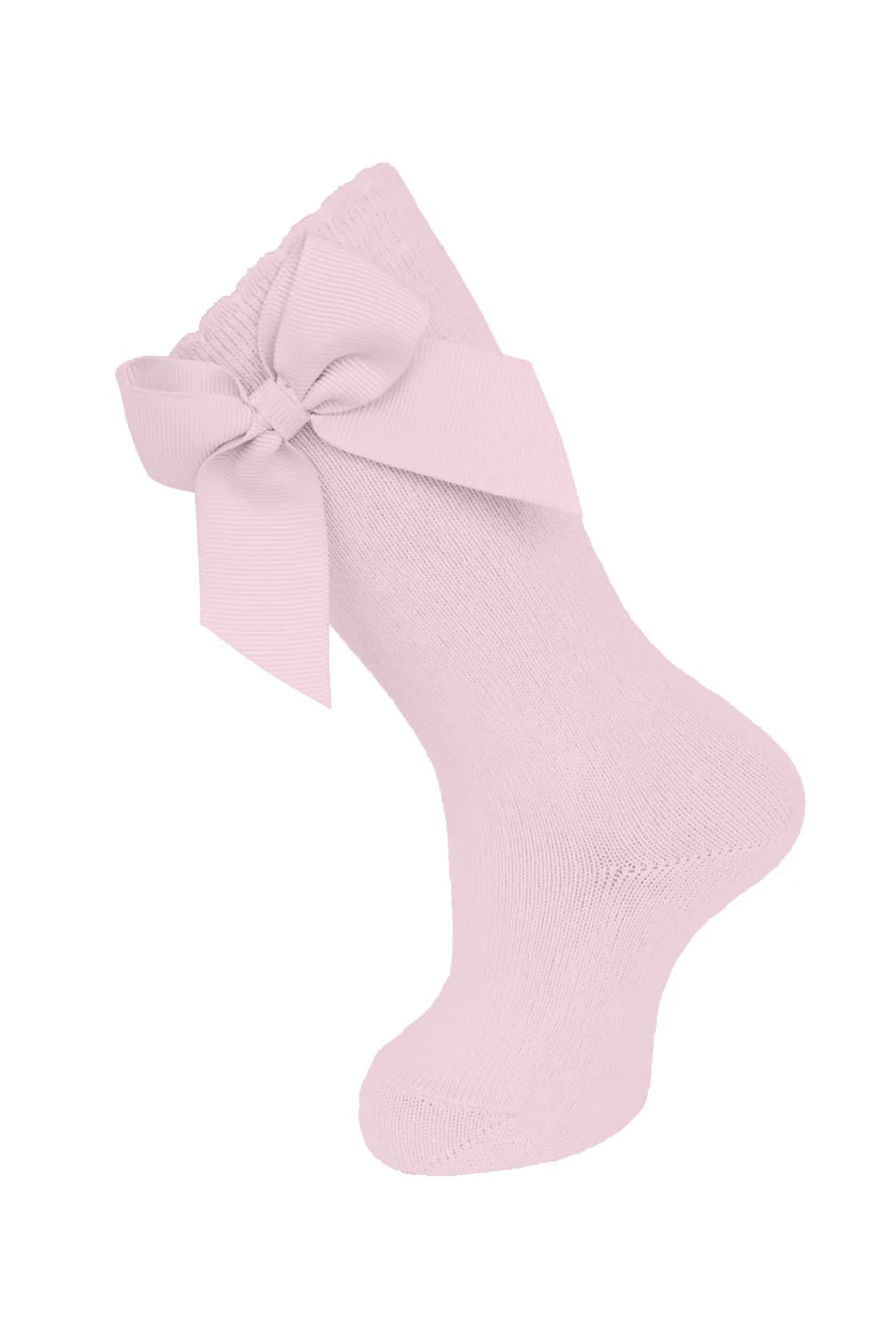 Carlomagno Knee Socks w/ Gross Grain Side Bow--Soft Pink