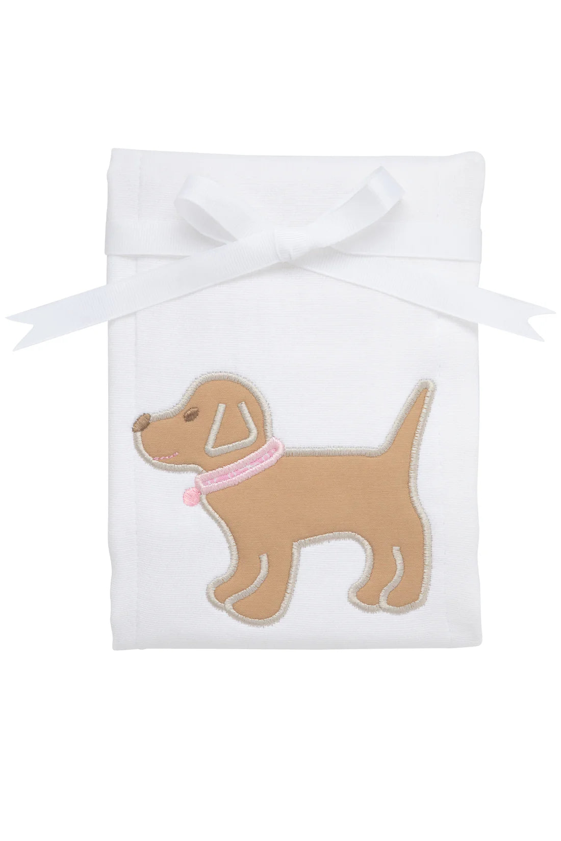 3 Marthas Puppy Applique Burp, Pink