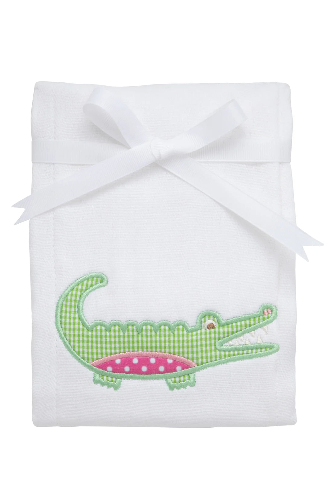 3 Marthas Alligator Applique Burp, Pink