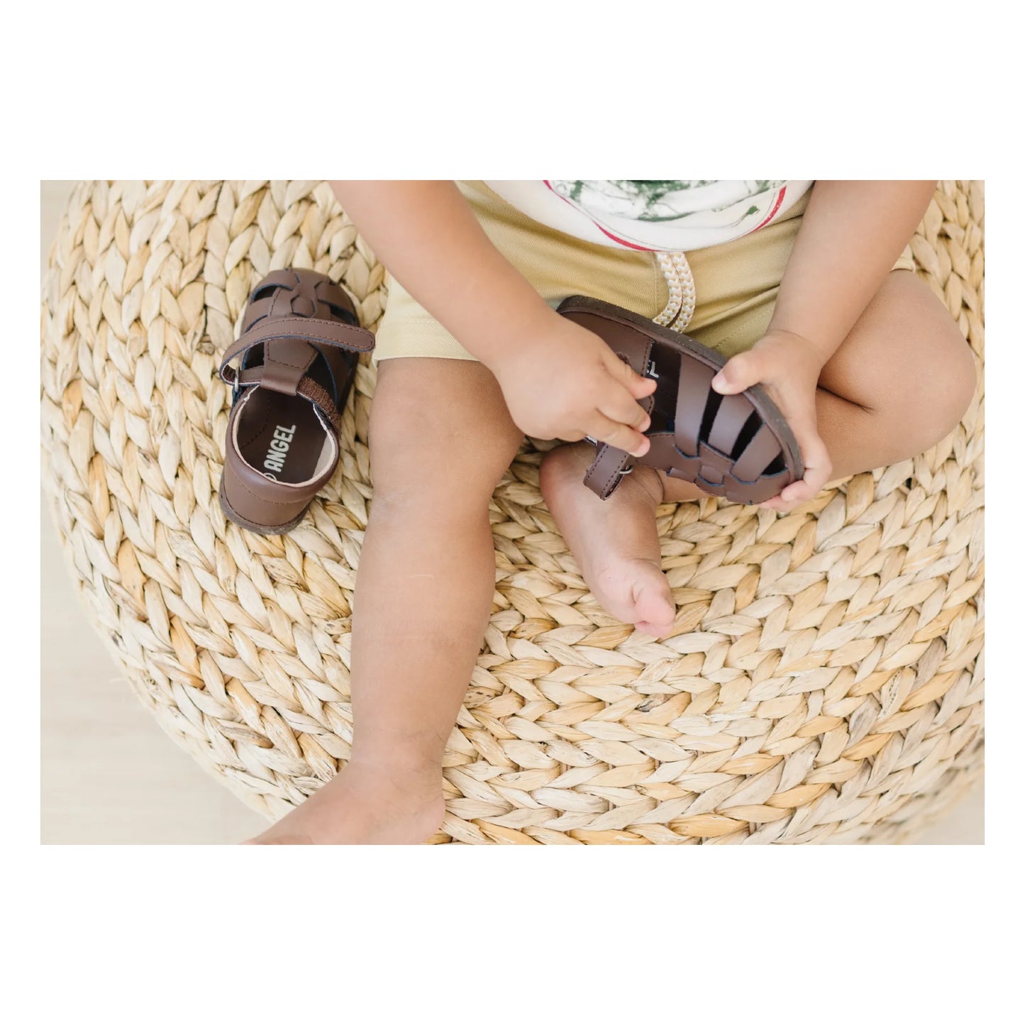 L'Amour Shoes Mack Leather Fisherman Sandal (Baby)