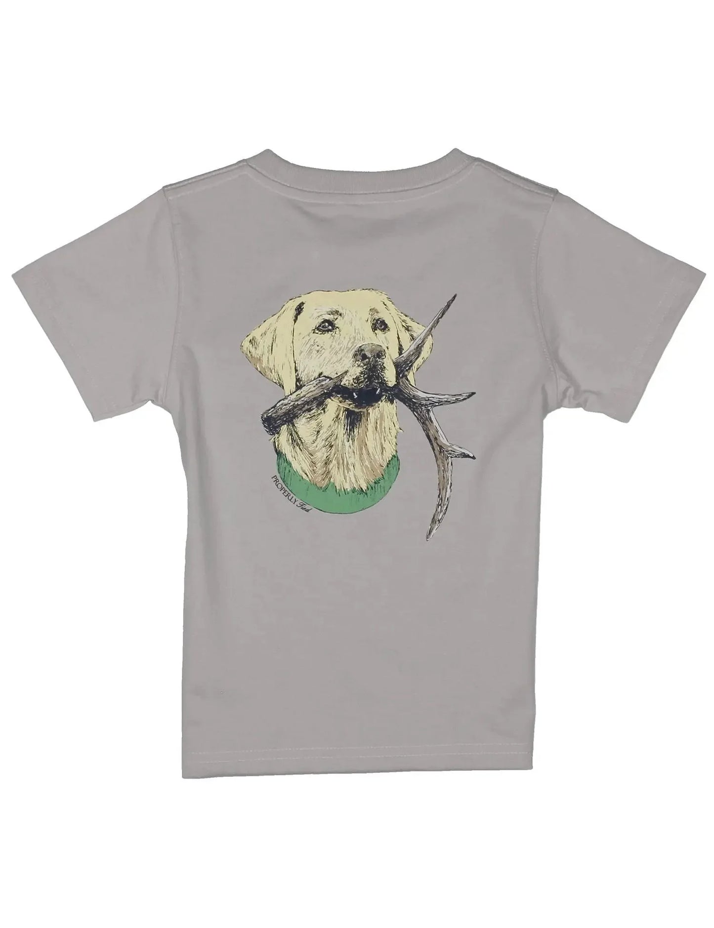 Properly Tied Boys Antler Lab Ice Grey Short Sleeve T-Shirt