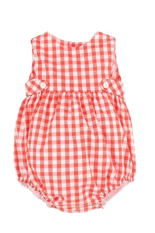 Sophie and Lucas Gingham Boy Bubble, Red