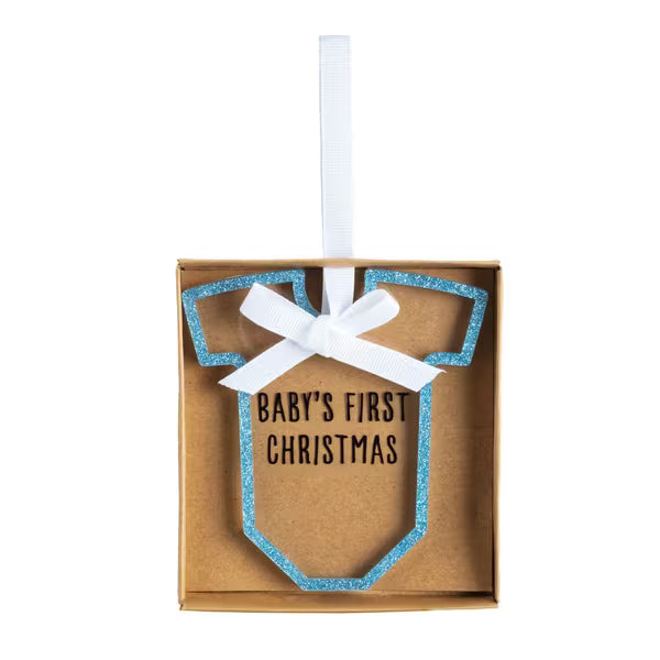 Mud Pie Blue Onesie Baby's First Christmas Ornament