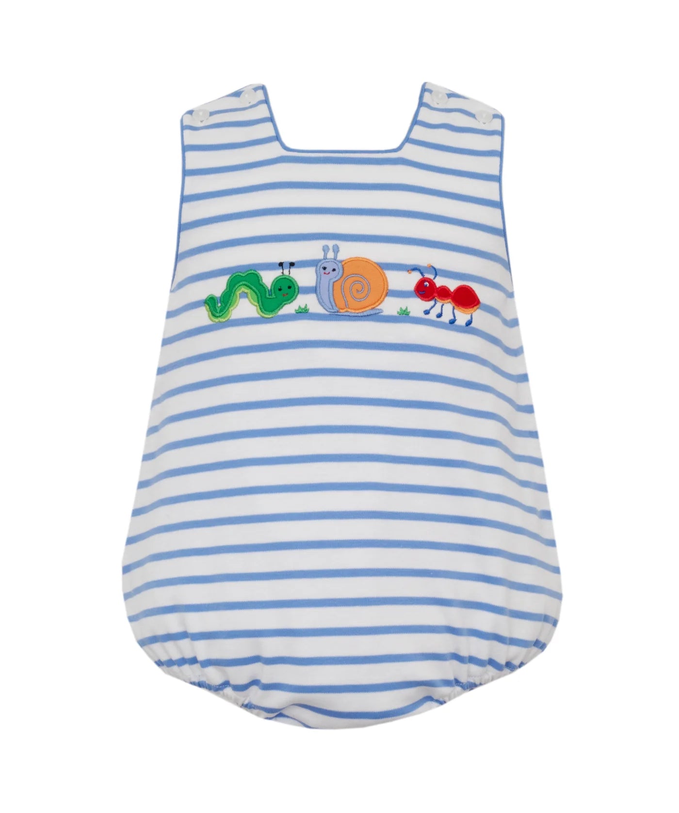 Claire & Charlie Backyard Bugs Blue Knit Stripe Sleeveless Sunbubble--Boys