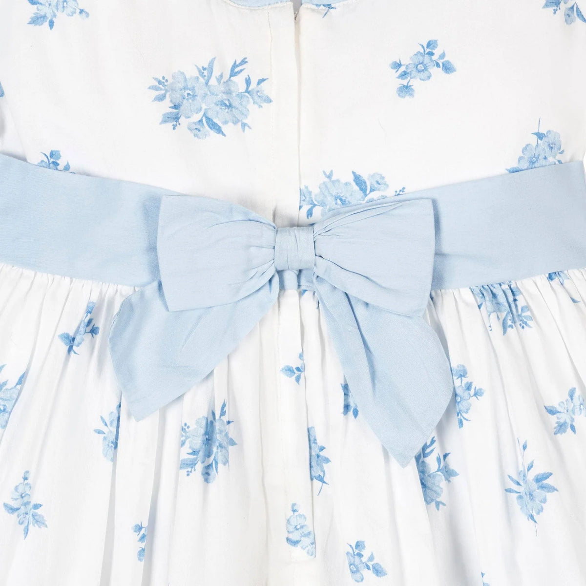 Hope and Henry Puff Sleeve Sateen Dress--Delft Floral
