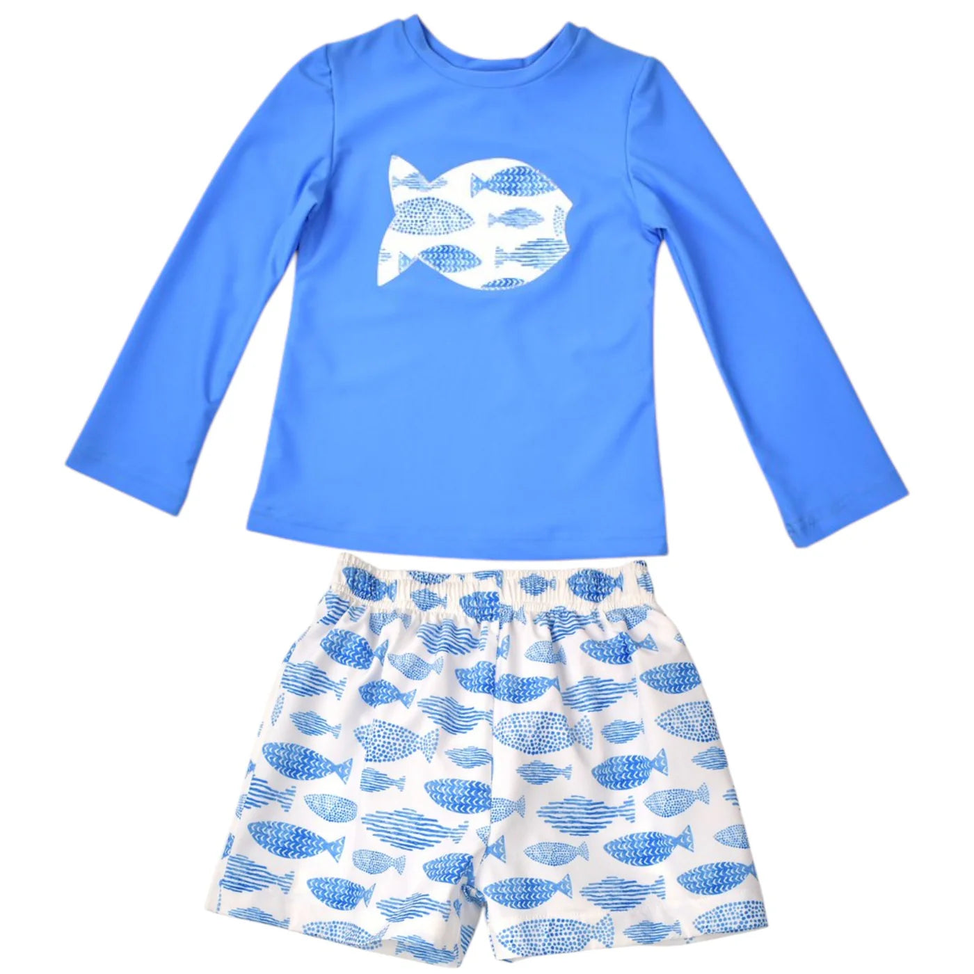 Funtasia Too Fish Swim Trunks and Rash Guard Set