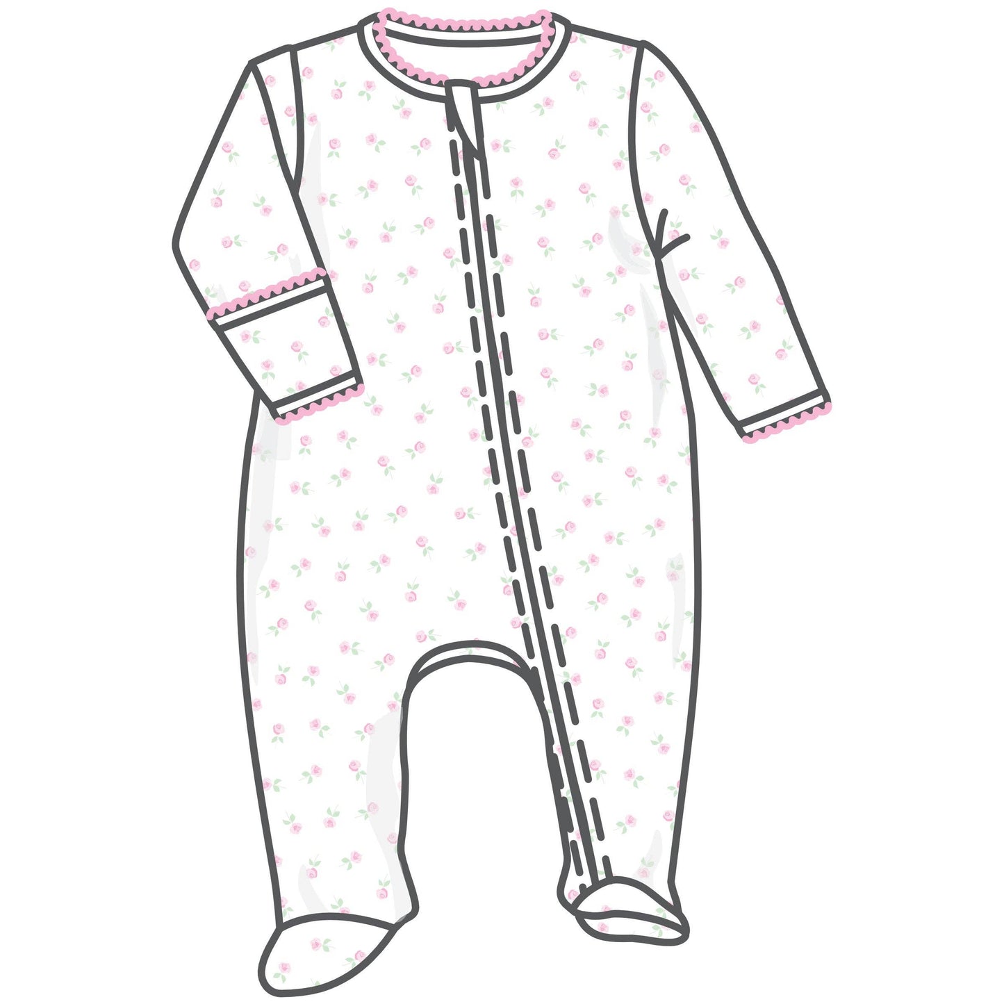 Magnolia Baby Juliette's Classics Print Zip Footie