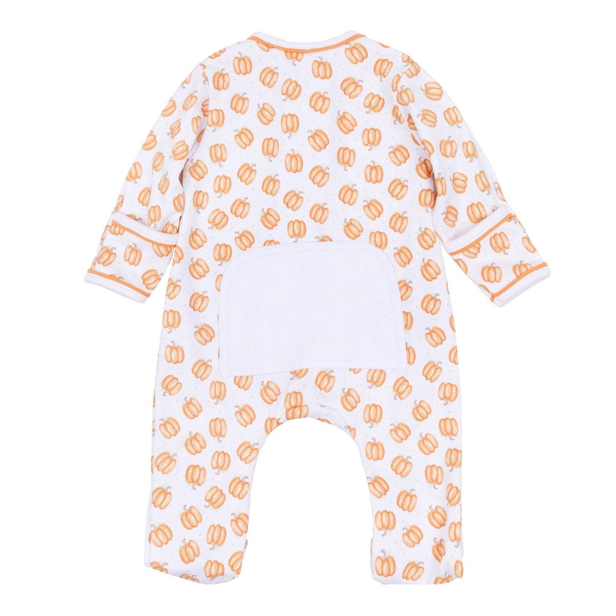 Magnolia Baby Baby Pumpkin Print Zip Footie