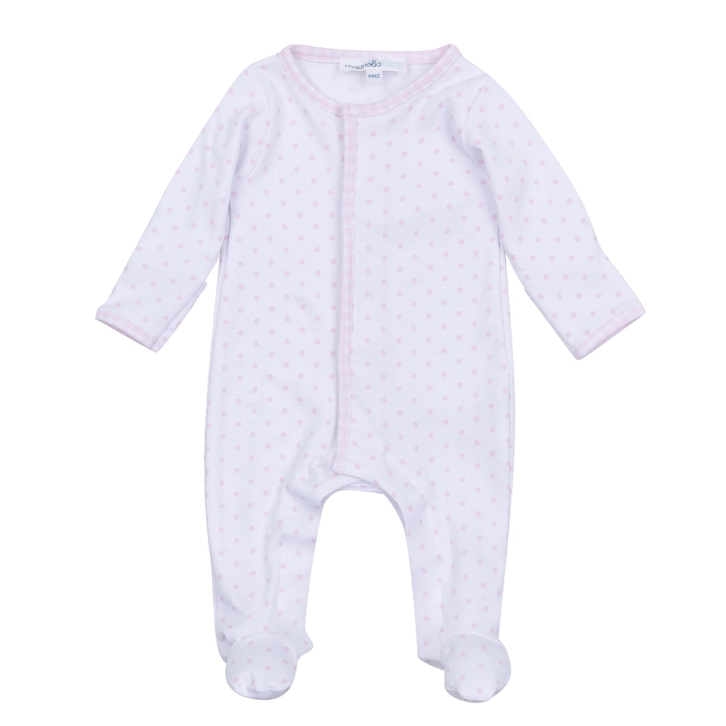 Magnolia Baby Gingham Dots Footie Pink