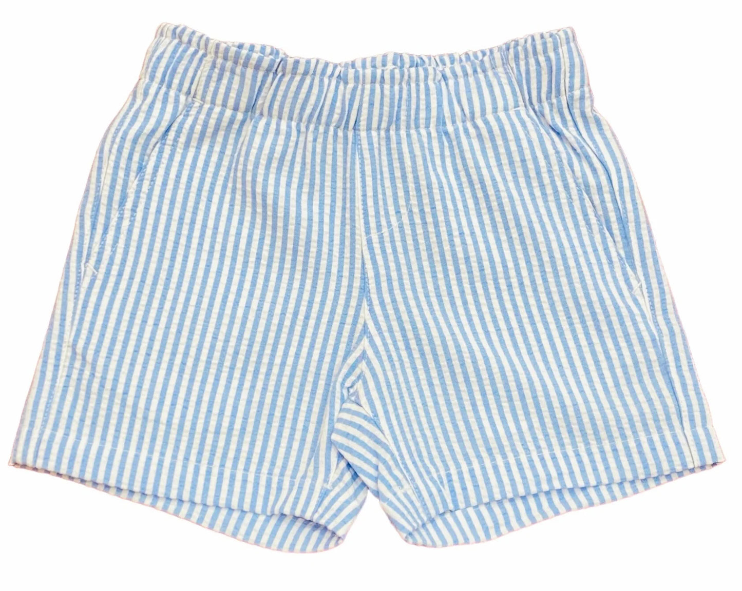 LuLu BeBe Drew Blue Stripe Elastic Waist Shorts