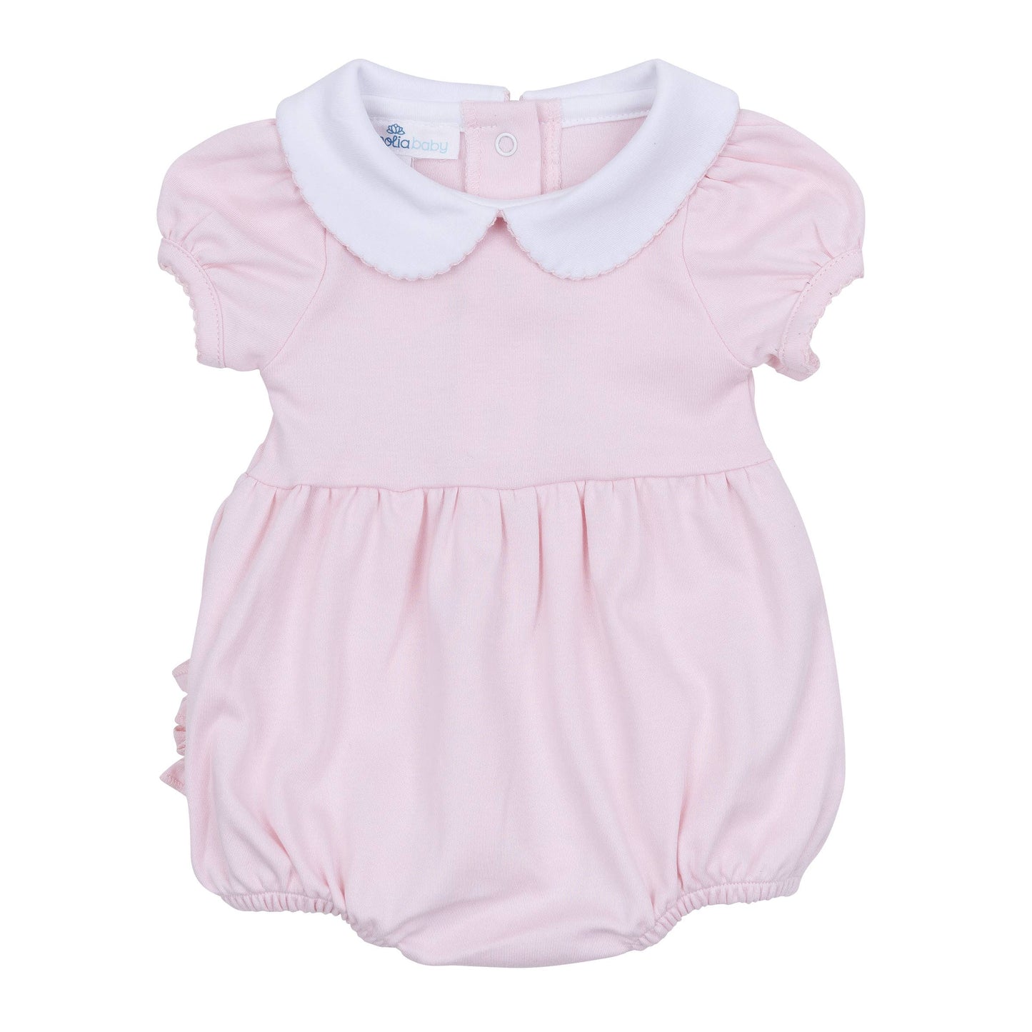 Magnolia Baby Essentials Solid Collared Ruffle Bubble - Pink