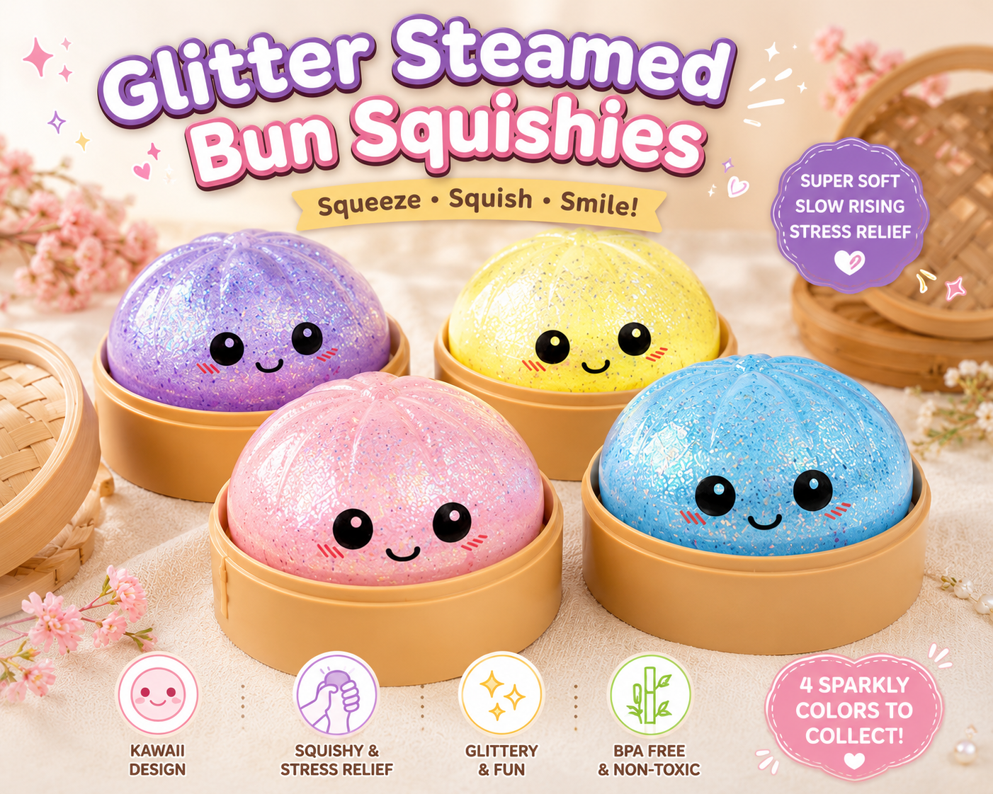 Glitter Squishy Dumpling Toy
