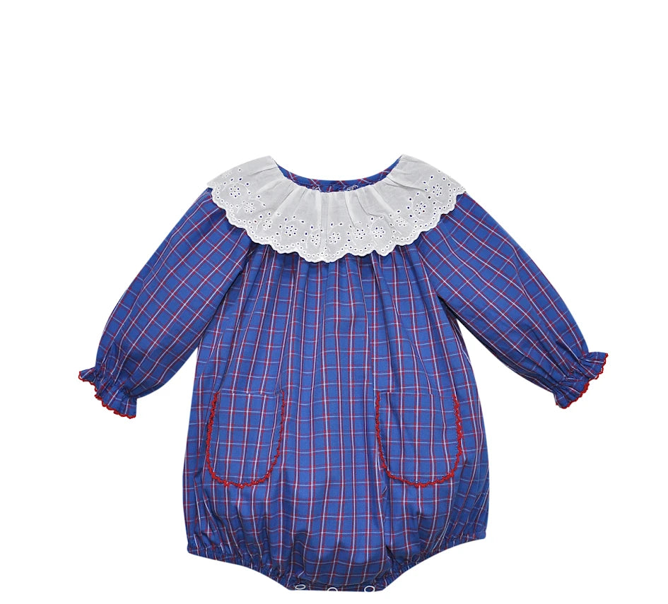 Remember Nguyen Presley Girl Bubble--Blue Plaid