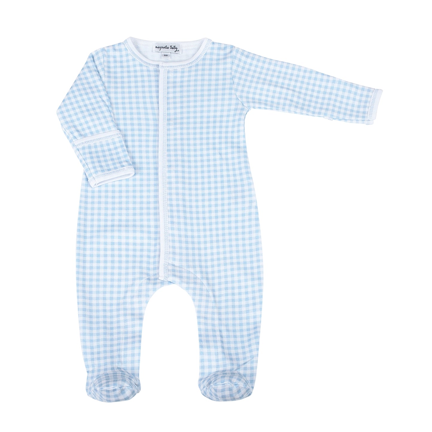 Magnolia Baby Mini Checks Footie Blue