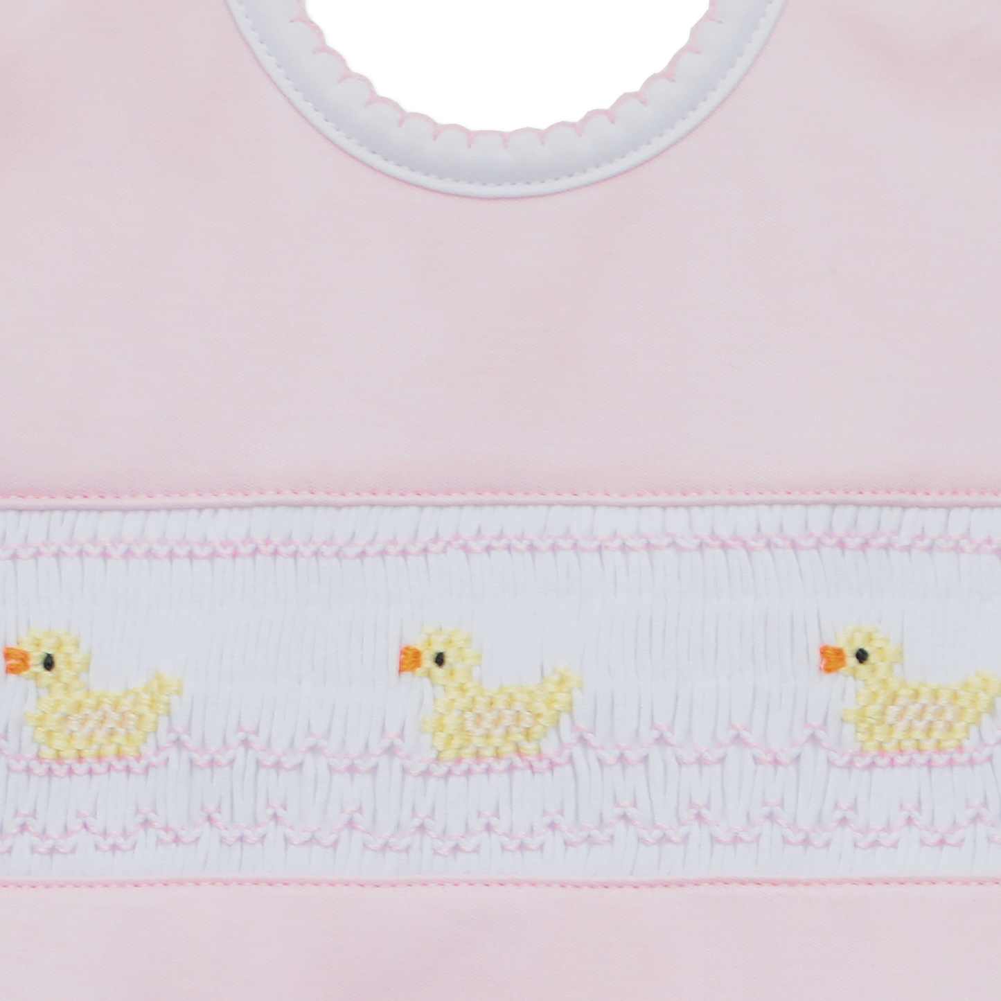 Magnolia Baby Ducklings Classics Smocked Bib - Pink