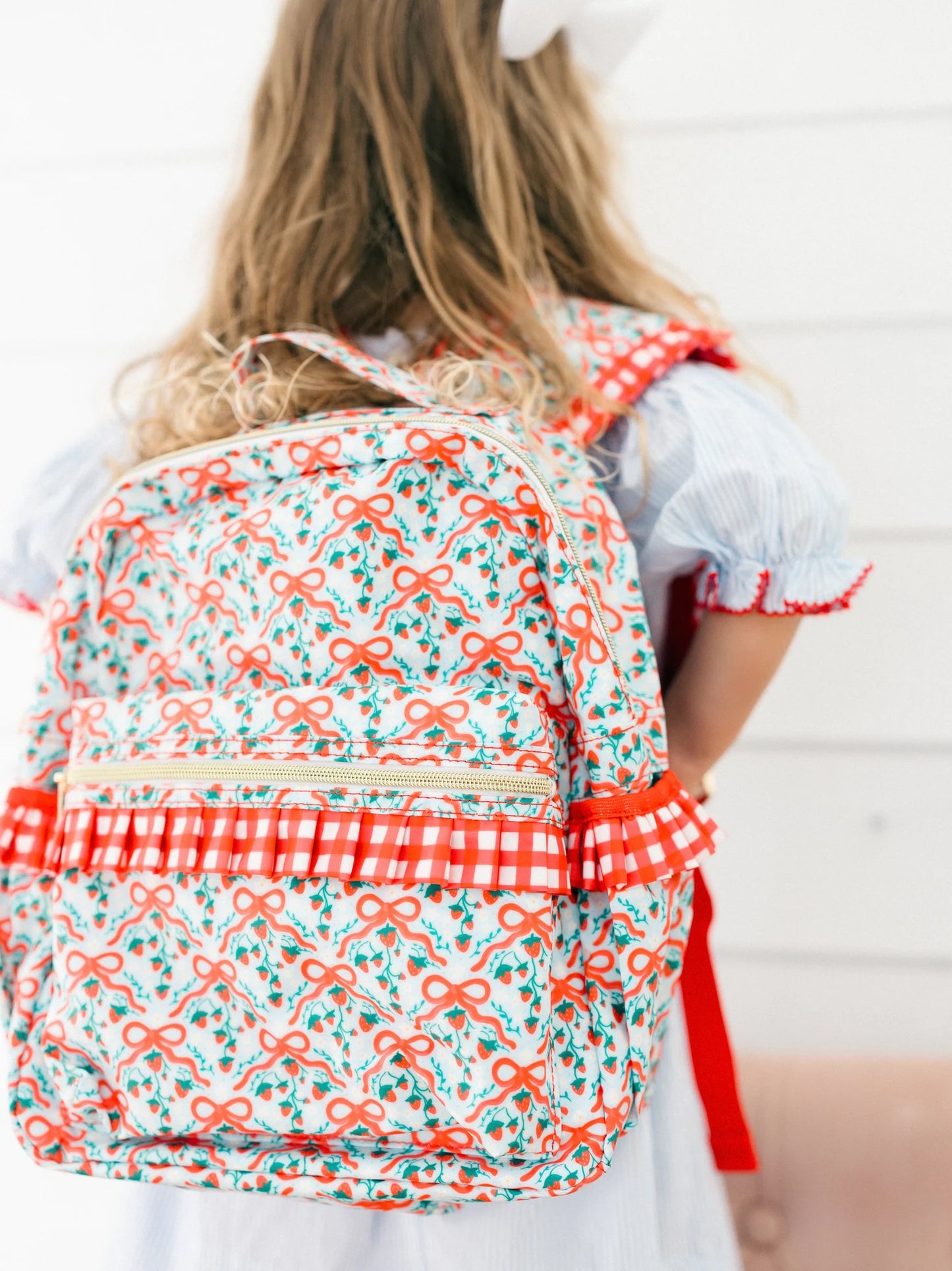 Poppy Kids Co Strawberry Bows Backpack