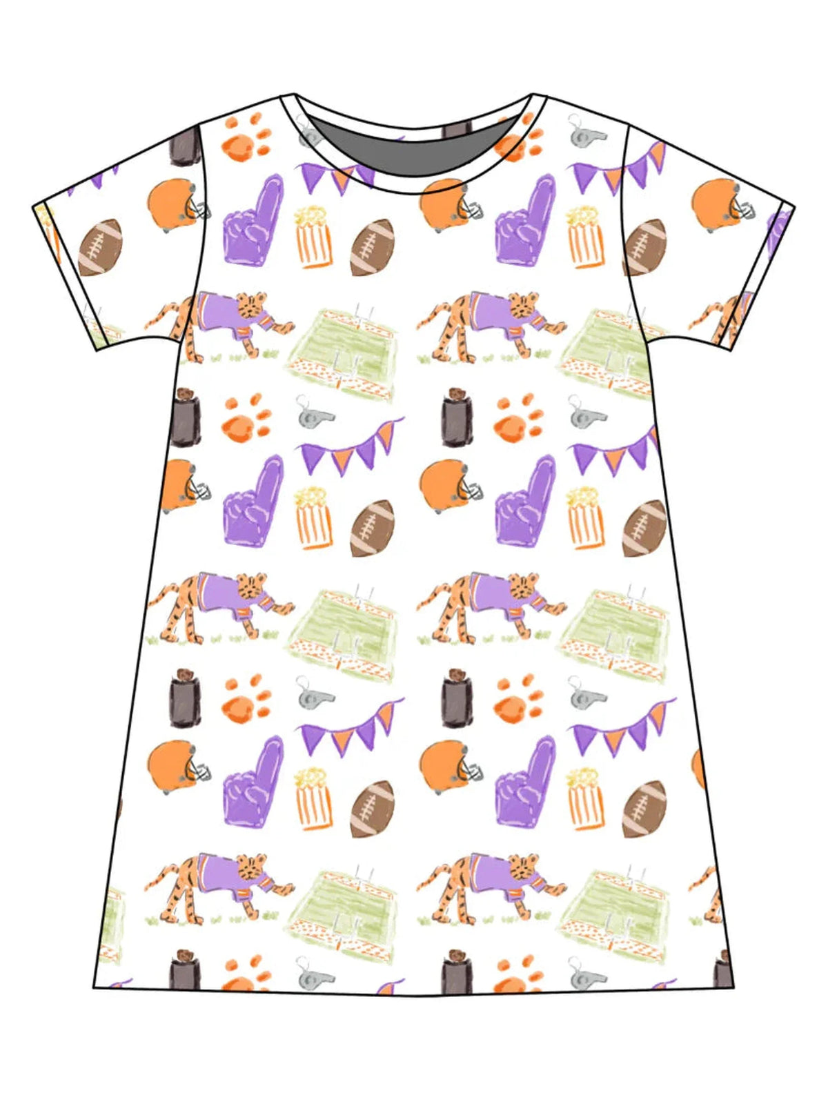 Three Little Ducks Charlotte Play Dress--Game Day Tiger Paws