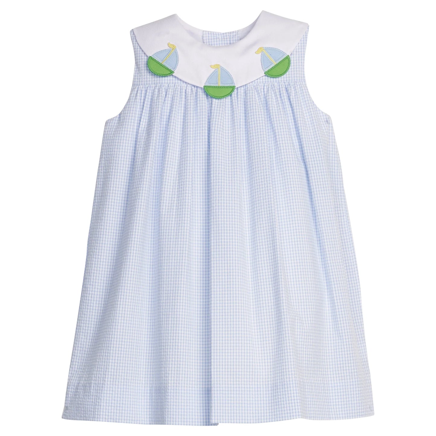 Little English Bib Dress--Sailboats