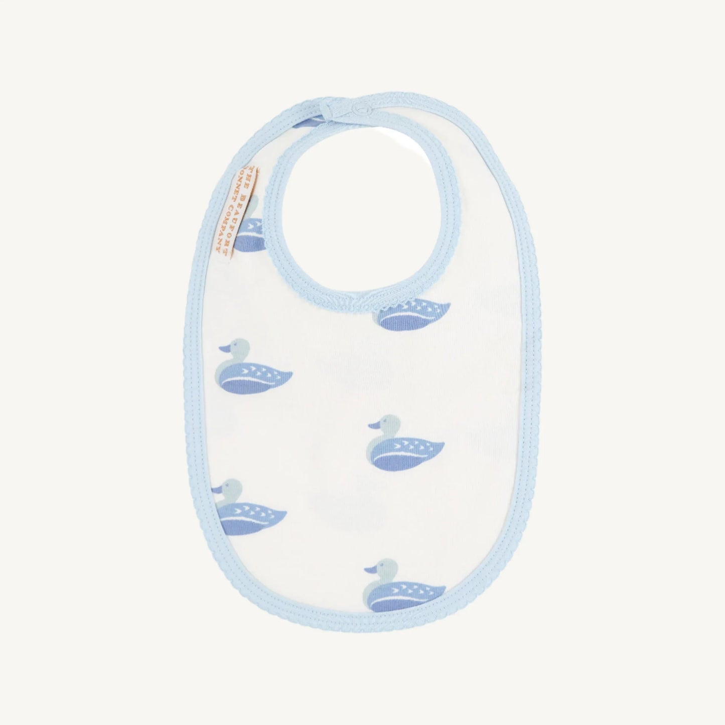 Beaufort Bonnet Burp Me Bib--Merrimack Quack Quacks/Buckhead Blue